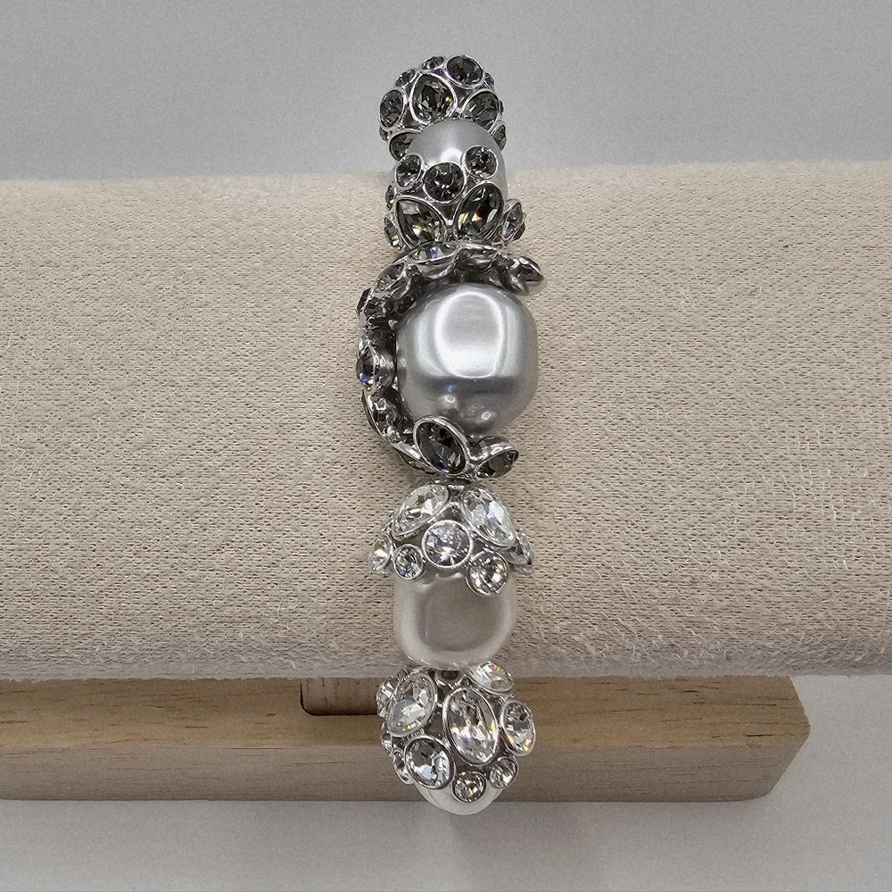 Swarovski Elegant Silver and White Pearl Bracelet